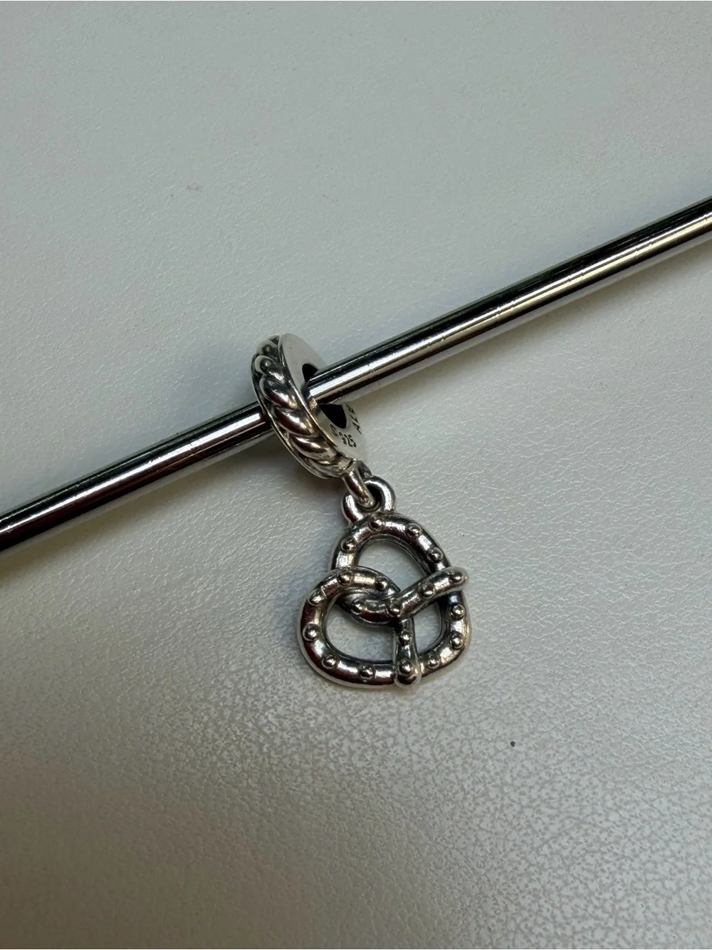 Pandora Sterling Silver Pretzel Charm Dangle Bracelet Charm - Silver